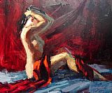 Henry Asencio Canvas Paintings - SCARLET DREAM